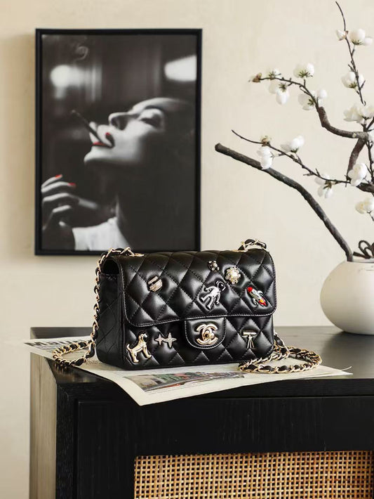 Chanel 2026 Classic 11.12 Bag 20cm Black Sheepskin