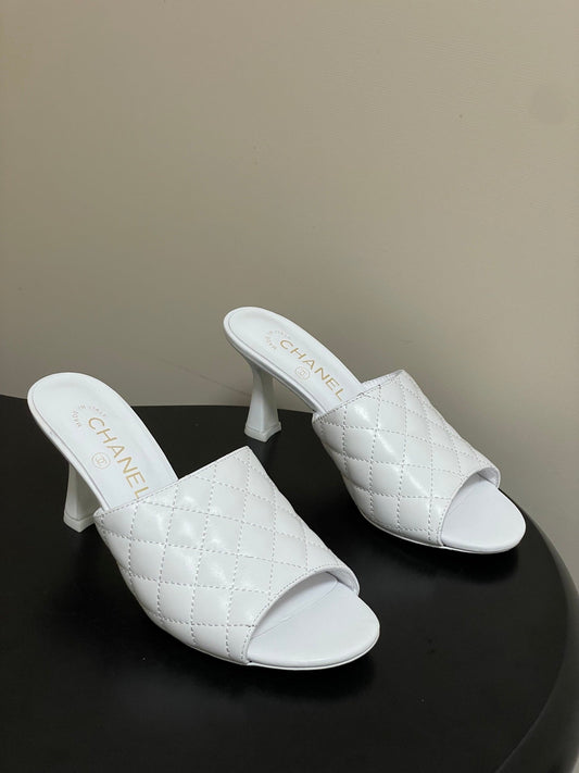 Chanel 2026 Peep-Toe High-Heeled Sandals Leather Sheepskin 834720