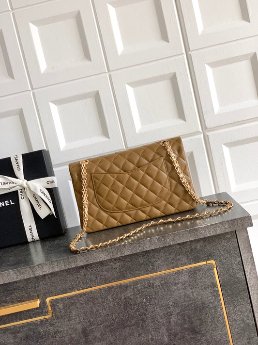 Chanel 2026 Double Flap 2.55 Bag 25.5cm Tan Quilted Lambskin