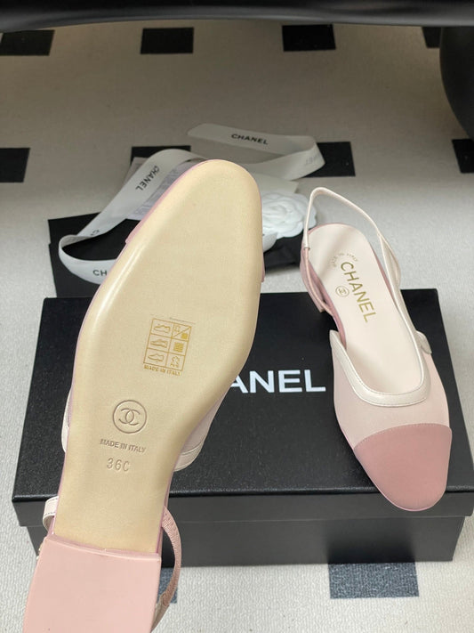 CC 26s Slingback Light Pink Mesh Fabric Sheepskin 649447