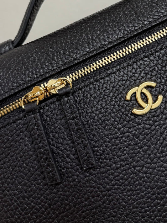 Chanel 2026 Vanity Bag Black Grained Calfskin