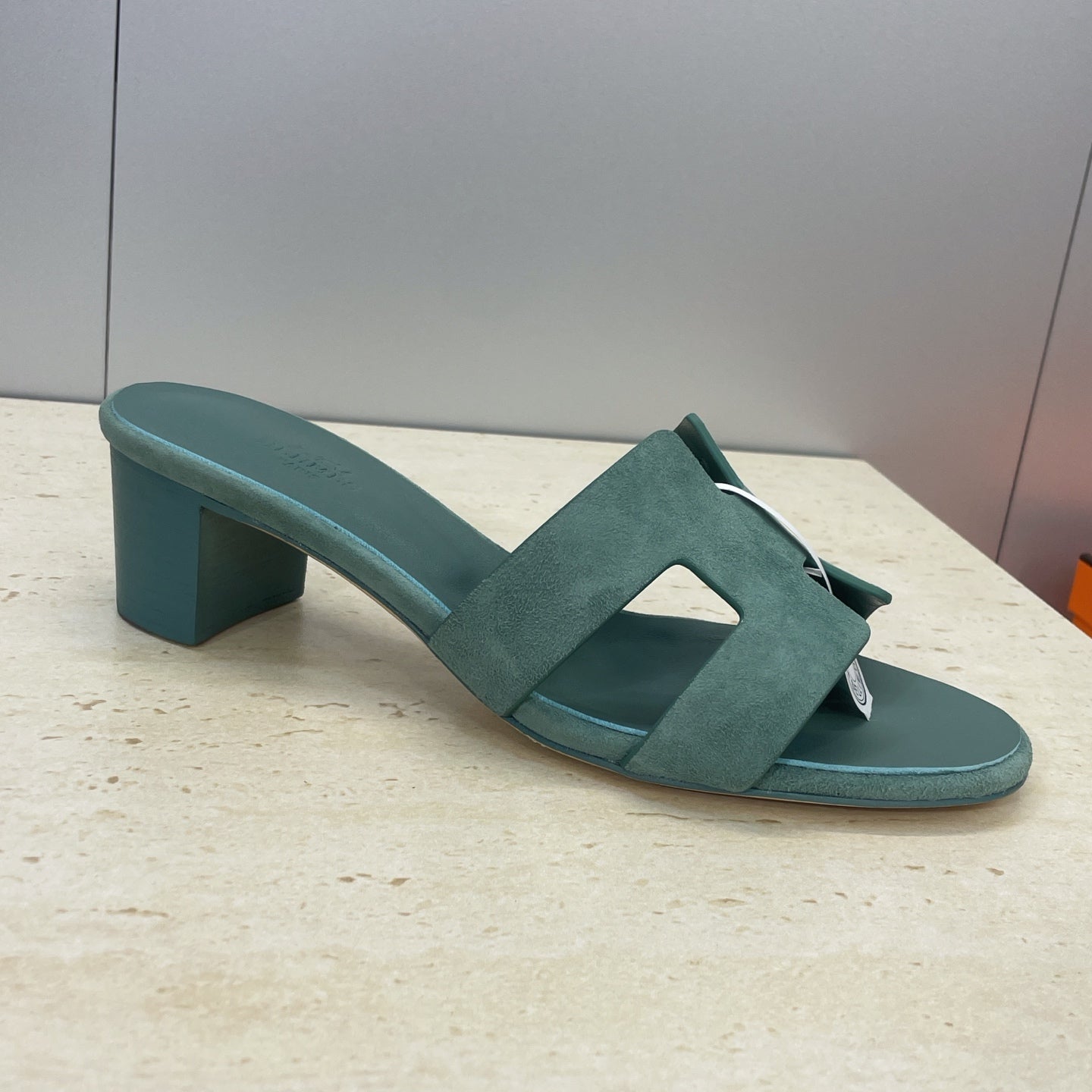 HM 26ss Oran Sandals 45 Moss Green Suede Cowhide 607213