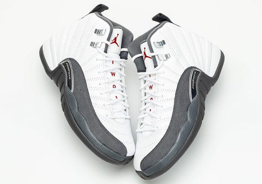 Jordan 12 Retro White Dark Grey Sneakers - Hype Release