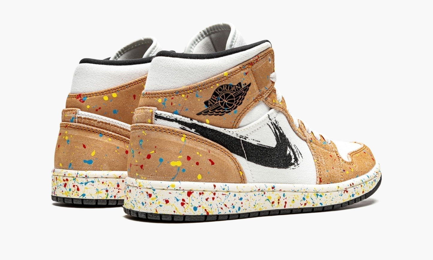 Air Jordan 1 Mid SE “Brushstroke” Sneakers - Vintage Inspired