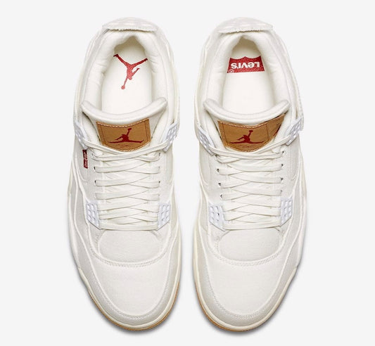Air Jordan 4 Retro White Denim x Levis Sneakers - Authentic