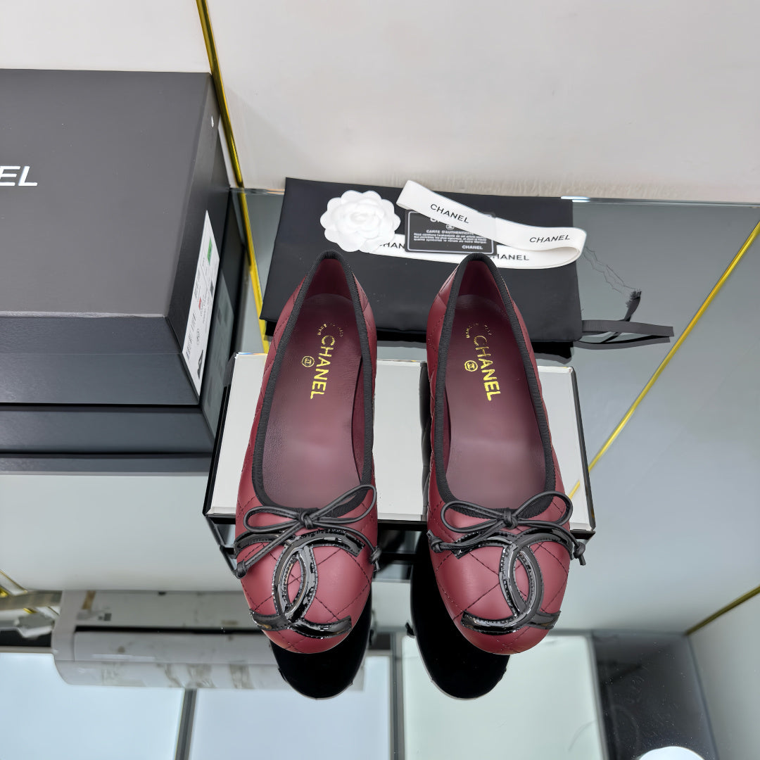 CC 2026 Cambon Ballet Flat Quilted Calfskin