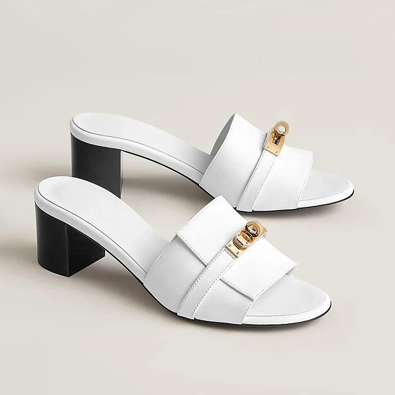 Hermes 2026 Gigi 50 Sandal White Calfskin