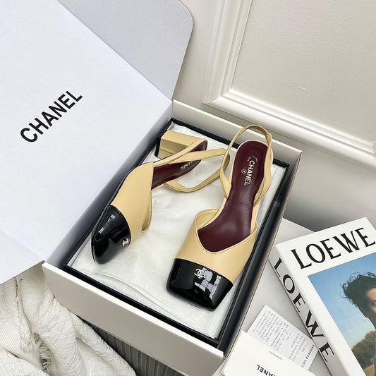 Chanel 2026 Square Toe Slingback Leather