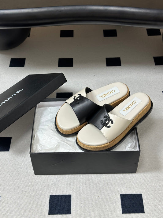 Chanel 2026 Double C Buckle Platform Sandals Sheepskin 834735