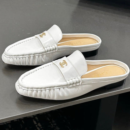 Chanel 2026 Double C Metal Logo Mules Leather Sheepskin 832551