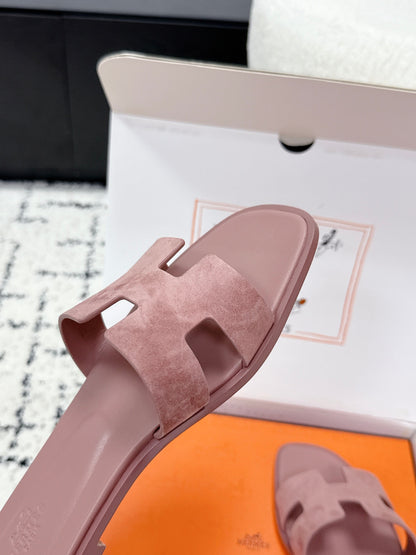 HM 26ss Oran Sandals Dusty Rose Suede 617186