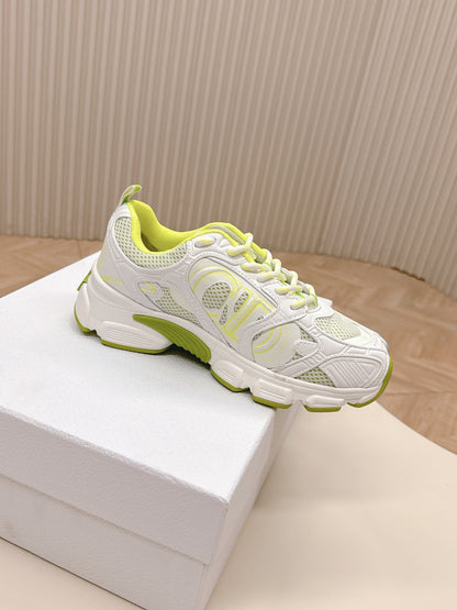 CD 26s Chrono Sneakers White Green Cowhide Mesh 643754