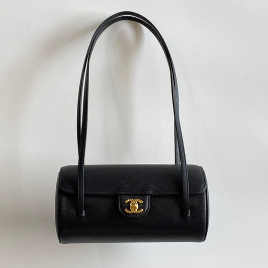 Chanel 2026 Bowling Ball Cylinder Bag Caviar Leather