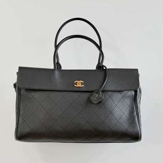 Chanel 2026 Shopping Bag 38cm Black Calfskin