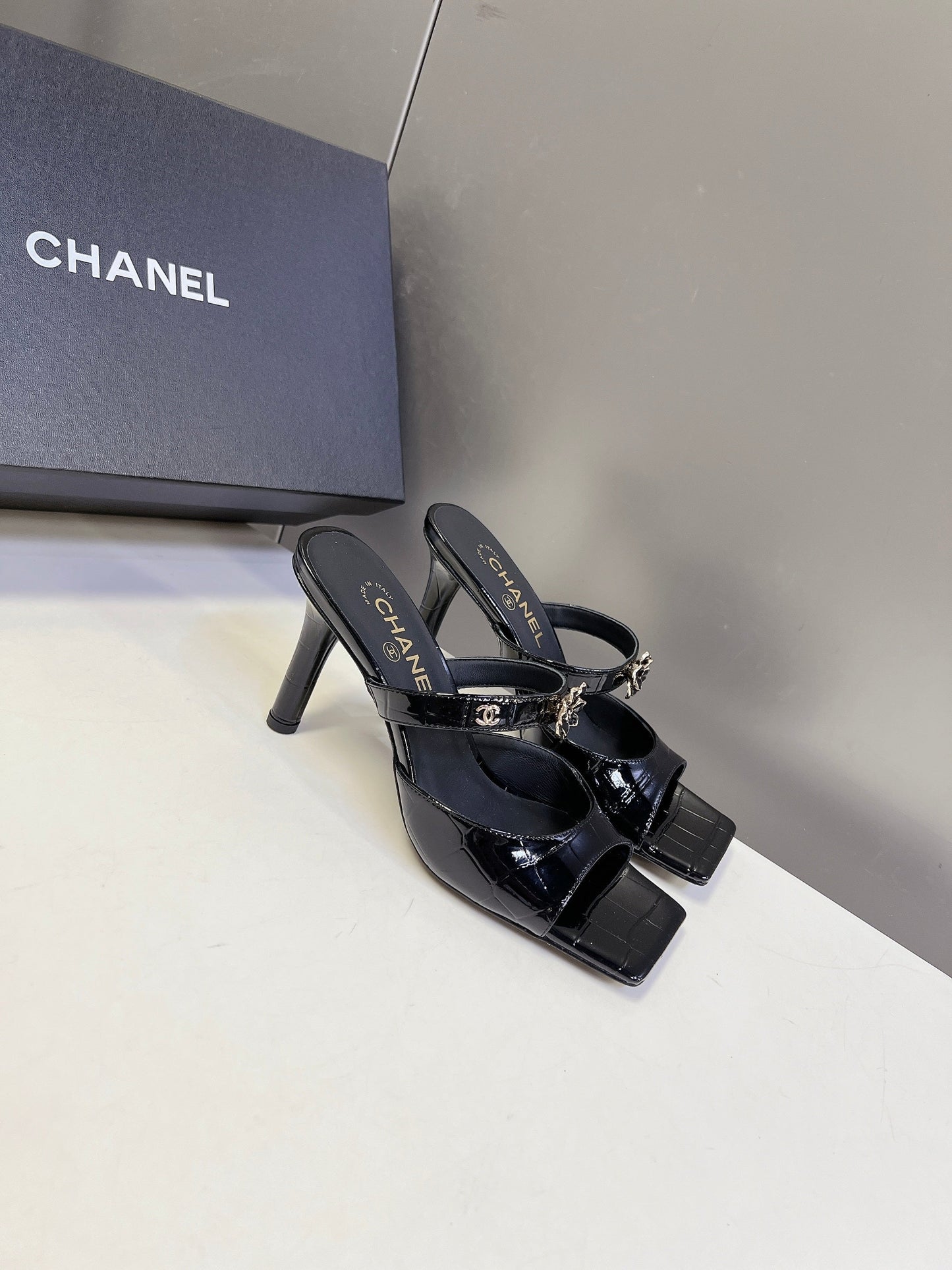 Chanel 2026 Mule 70mm Embossing And Suede Calfskin 895349