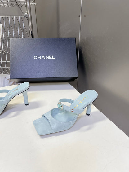 Chanel 2026 Mule 70mm Embossing And Suede Calfskin 895349