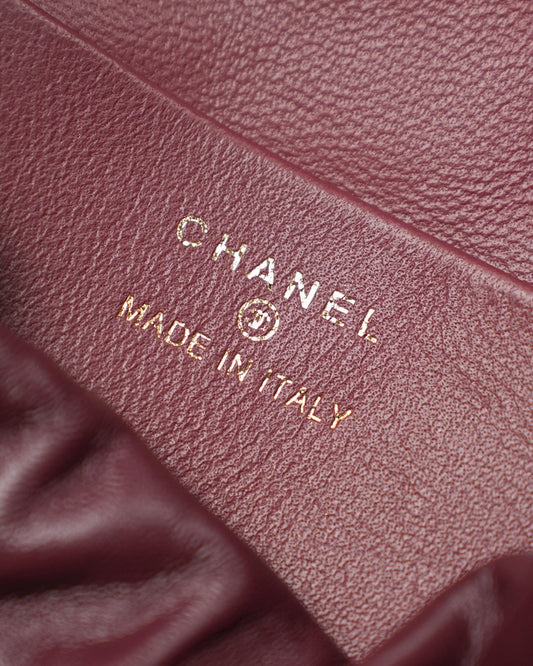 Chanel 26 Drawstring Bag Burgundy Lambskin
