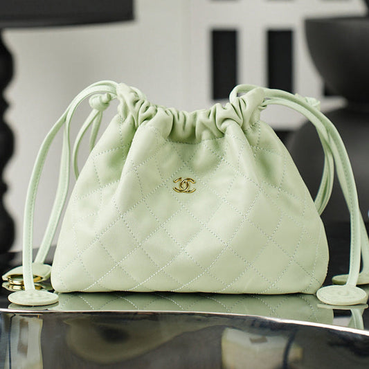 Chanel 26 Drawstring Bag  Light Green Lambskin
