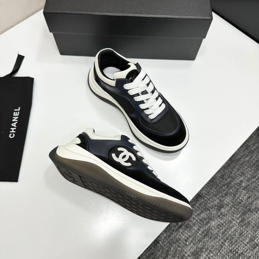 CC 26s Casual Sneakers Black Navy Blue Fabric Suede 626472