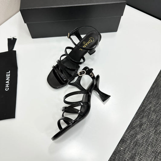 CC 26s High Heel Sandals 65 Black Patent Leather 626290