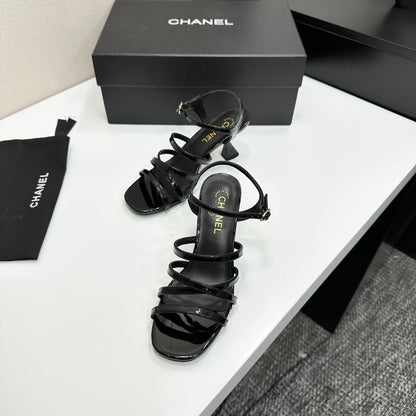 CC 26s High Heel Sandals 65 Black Patent Leather 626290