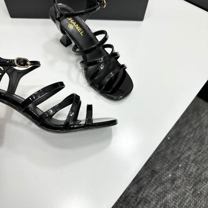 CC 26s High Heel Sandals 65 Black Patent Leather 626290
