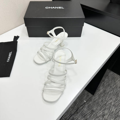 CC 26s High Heel Sandals 65 White Patent Leather 626291