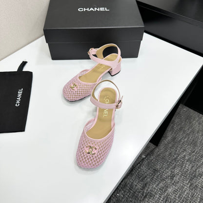 CC 2026 Mary Jane Sandals 45 Light Pink Satin Cowhide 668116