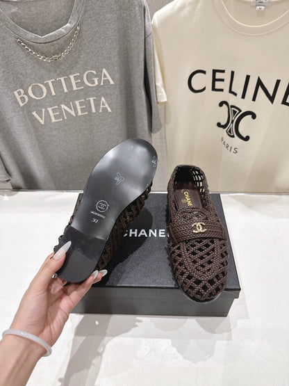 Chanel 2026 Hand-Woven Loafers Chocolate Calfskin 896474
