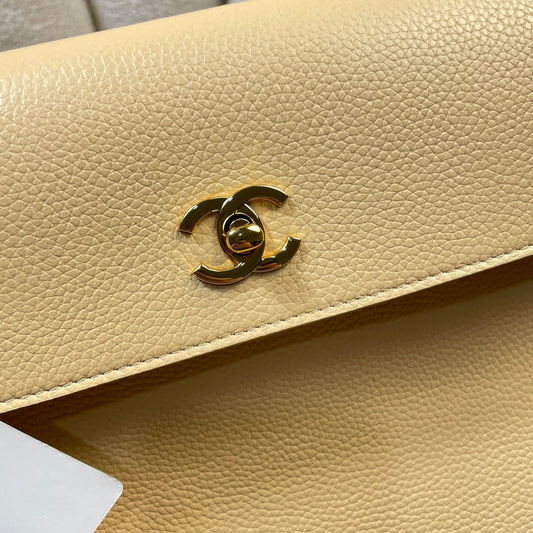 Chanel 2026 Shopping Bag 43cm Yellow Grained Calfskin 286312