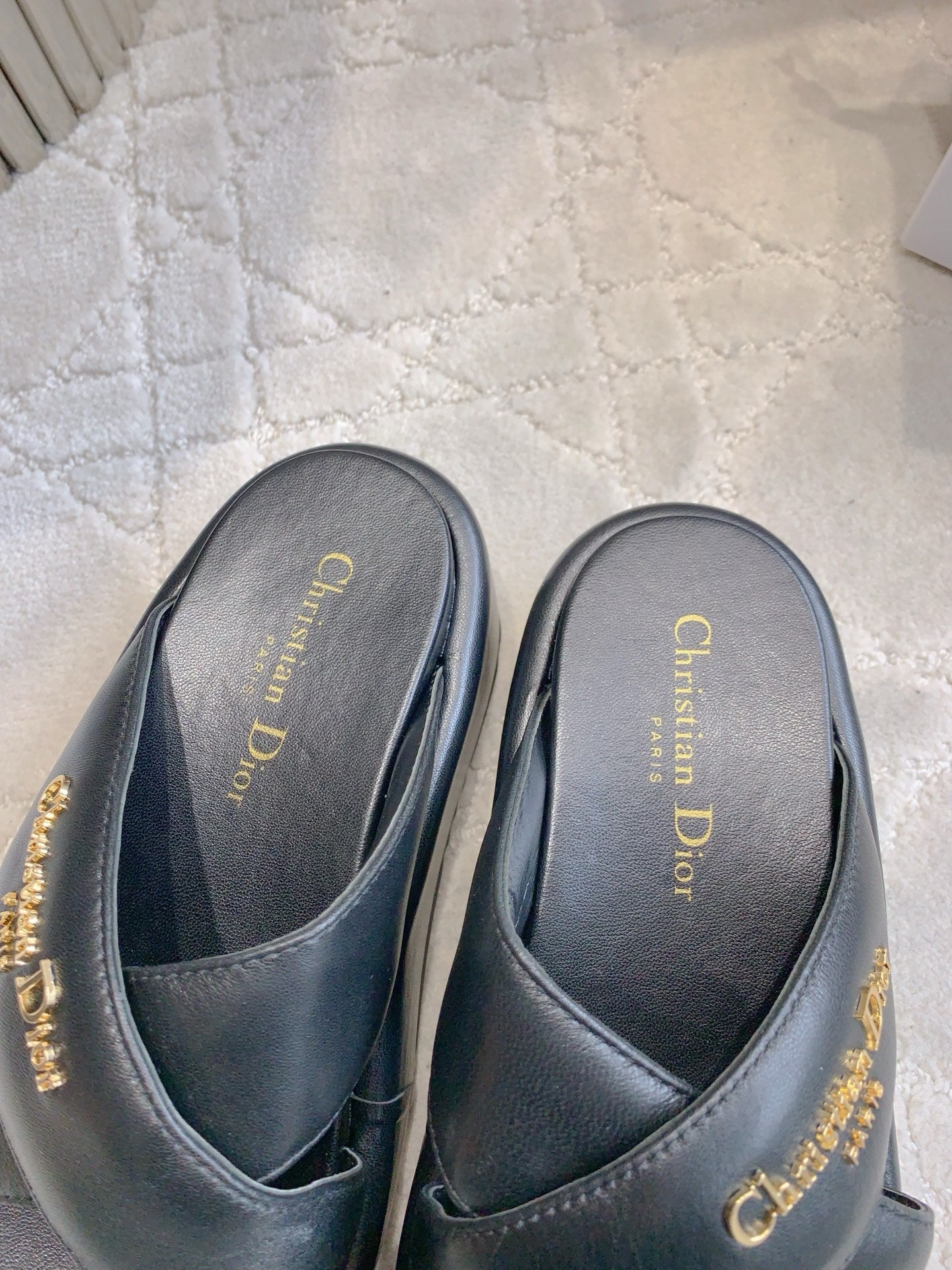 CD 26s  Platform Sandals 65 Black Lambskin 644289