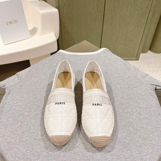 CD 26s Loafers Embroidery White Cowhide 653264
