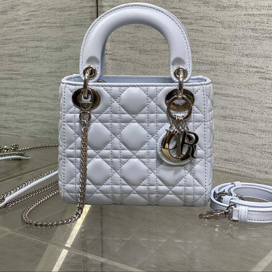Dior 2026 Mini Lady Dior Bag Glacier Blue Lambskin 270717