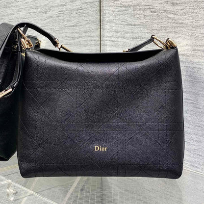 Dior 2026 Diorly Bag 31.5cm Black Flat Cannage Calfskin 286592