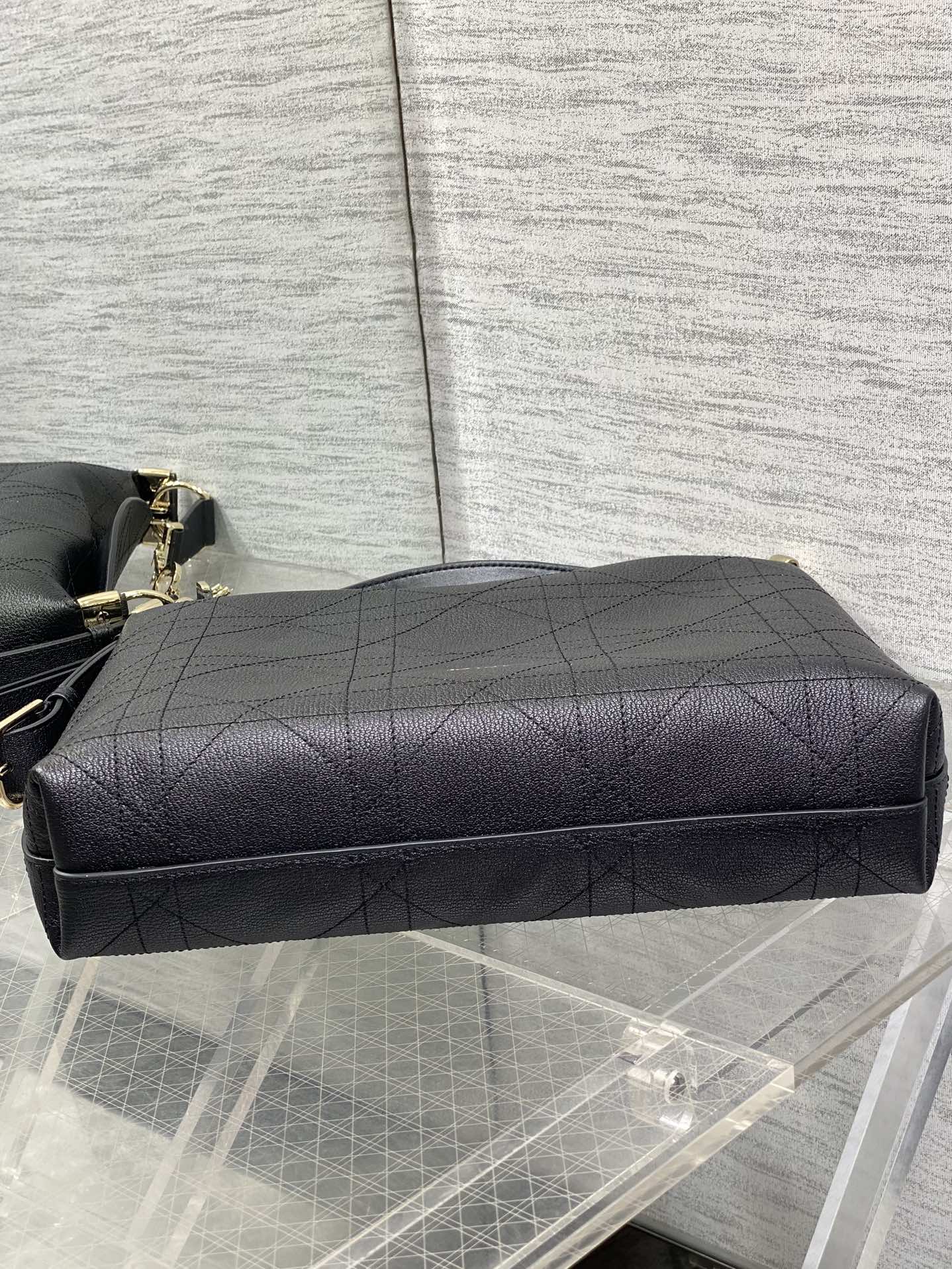 Dior 2026 Diorly Bag 31.5cm Black Flat Cannage Calfskin 286592