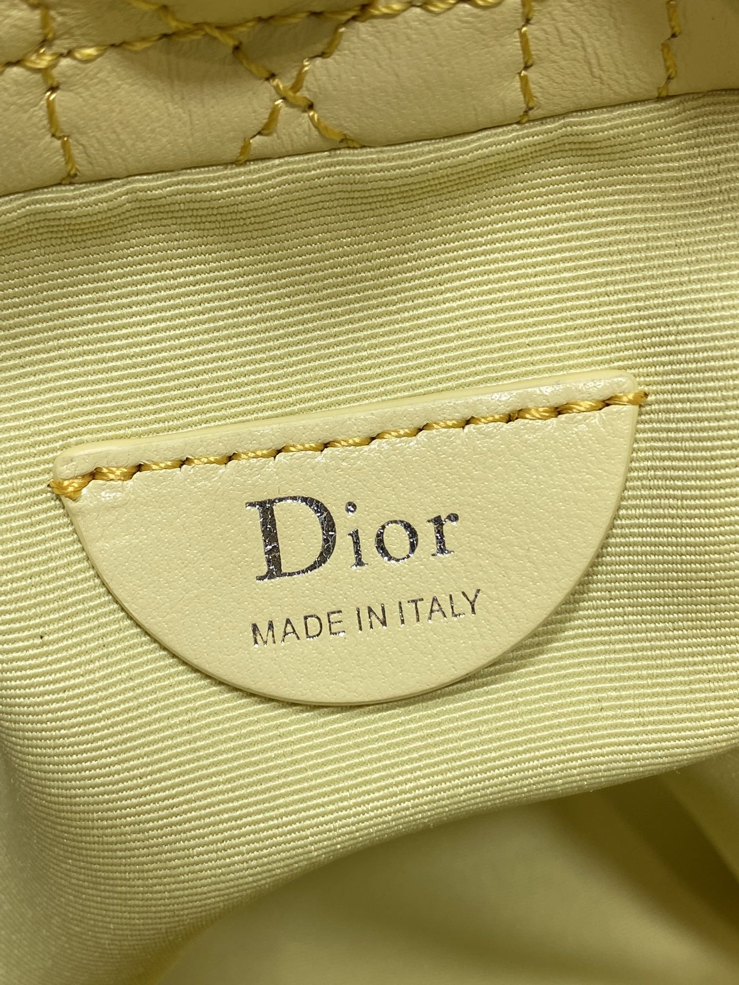 Dior 2026 Adiorable Bucket Bag 22cm Yellow Lambskin With Cannage Pattern