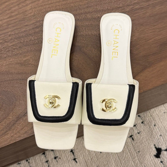 Chanel 2026 Double C Buckle Square Toe Slipper 857303