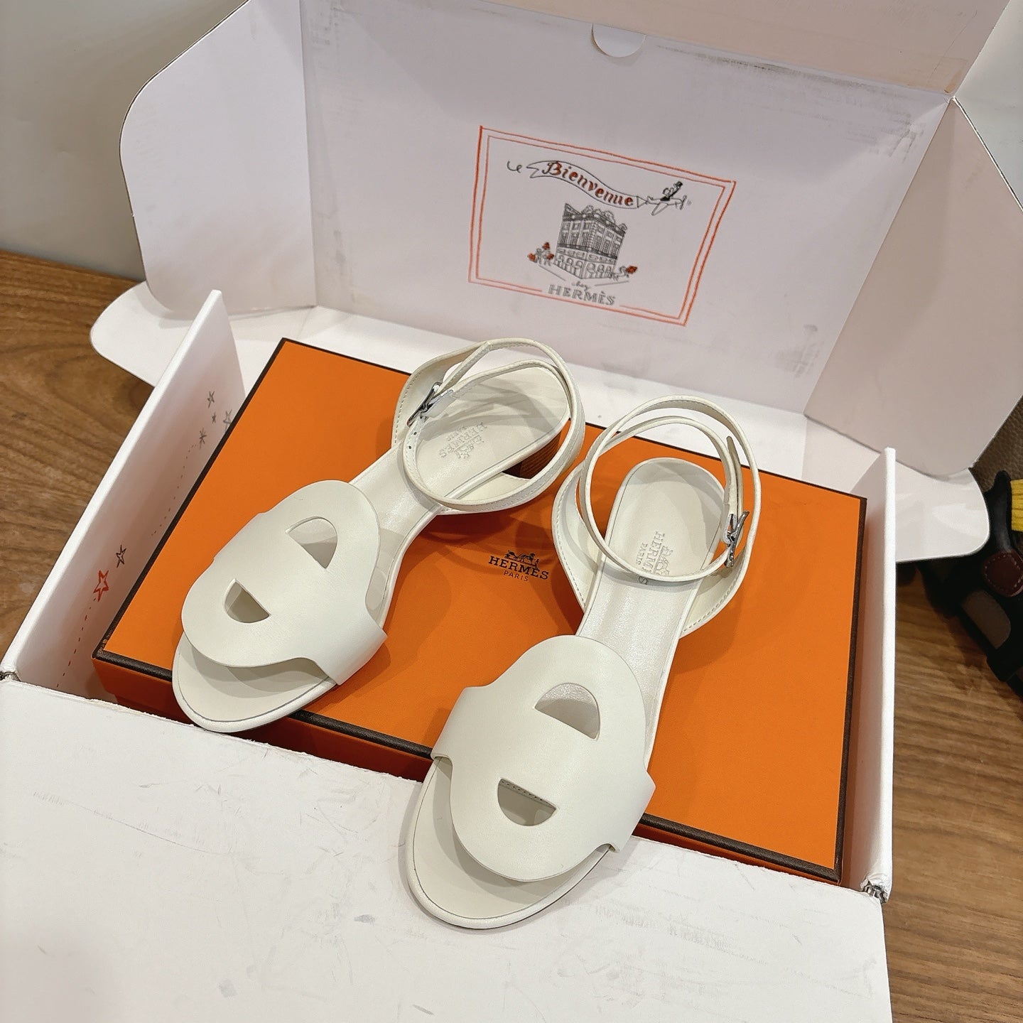 HM 26ss High Heel Sandal 50 White Calfskin 638409