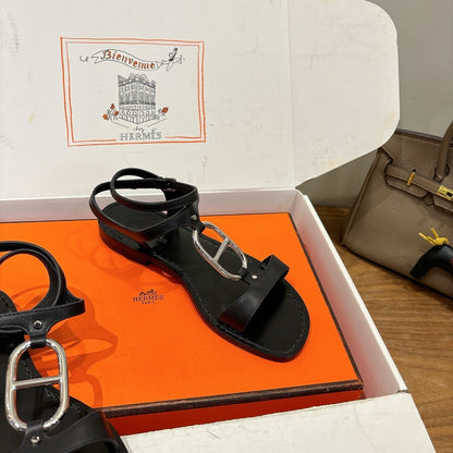 HM 26ss Sandals Black Genuine Leather 638533