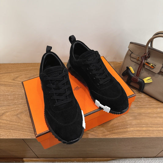 HM 26ss Sneakers Black Fabric Suede 638583