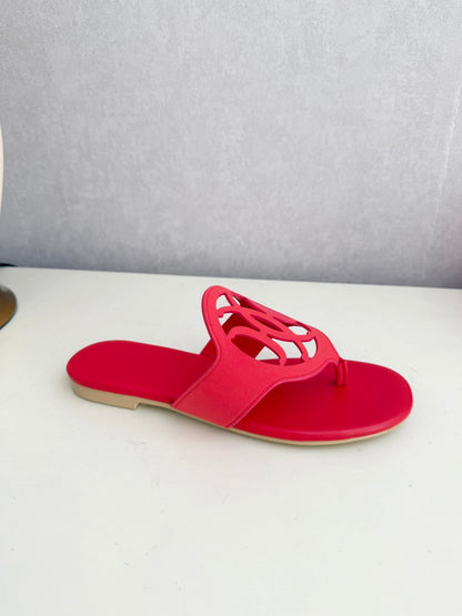 HM 26ss Pig-Nose Slipper Red Leather 605907