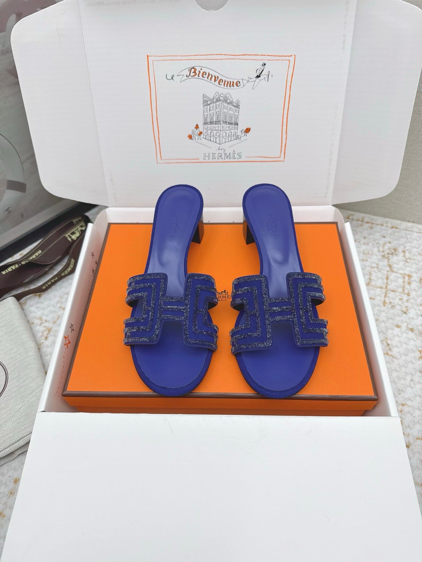 HM 26ss Oran Sandals 50 Cobalt Blue Cowhide 625228