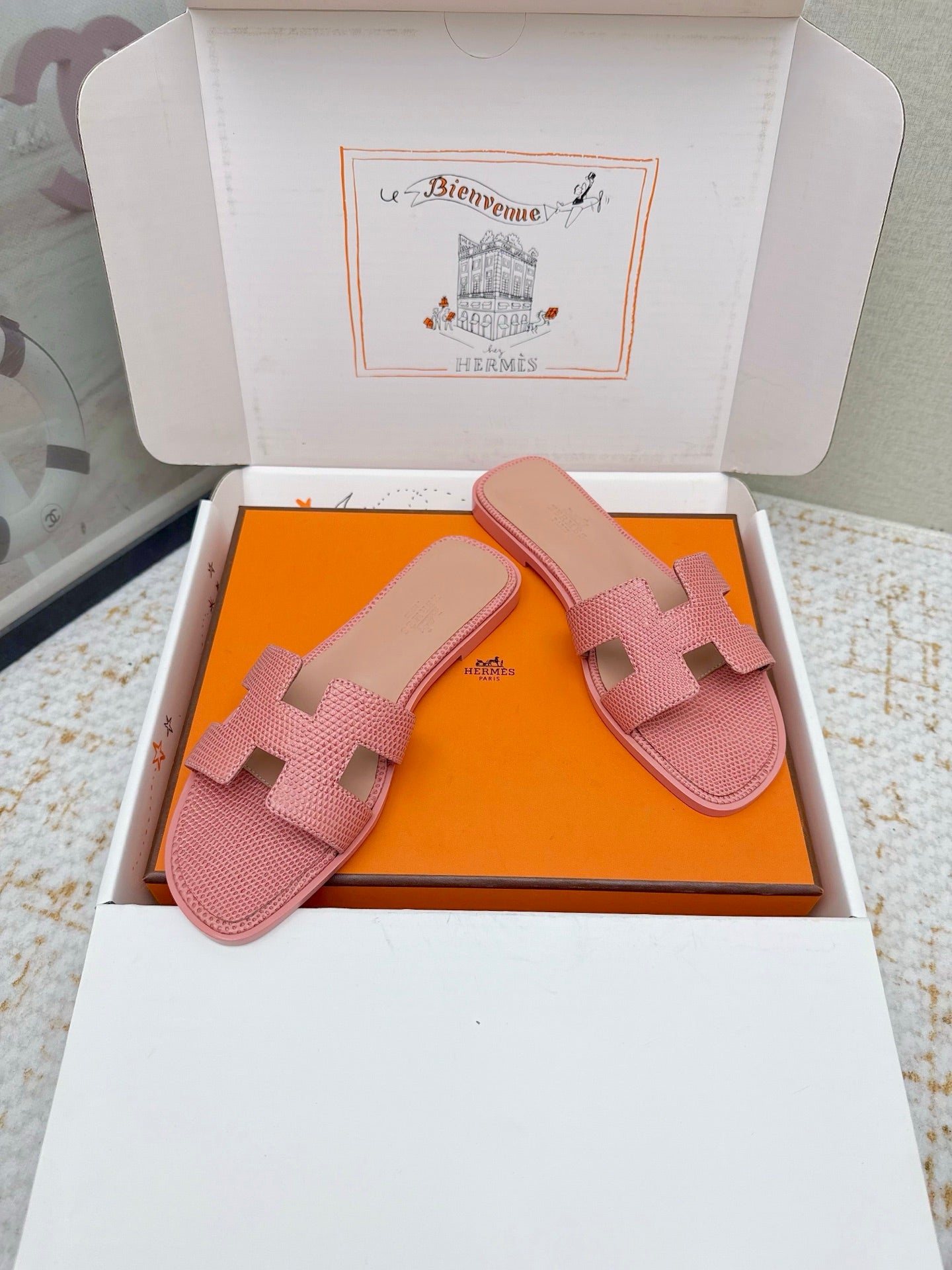 HM 26ss Oran Sandals Pink Cowhide 625041