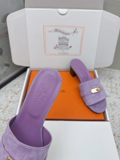 HM 26ss Oasis Sandals 50 Purple Suede Cowhide 625150