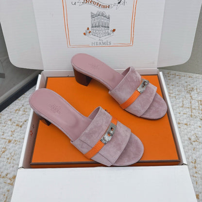HM 26ss Oasis Sandals 50 Rose Nude Suede Cowhide 625183