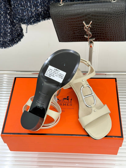 HM 26ss Pig Nose Sandals 60 Beige Sheepskin 642851