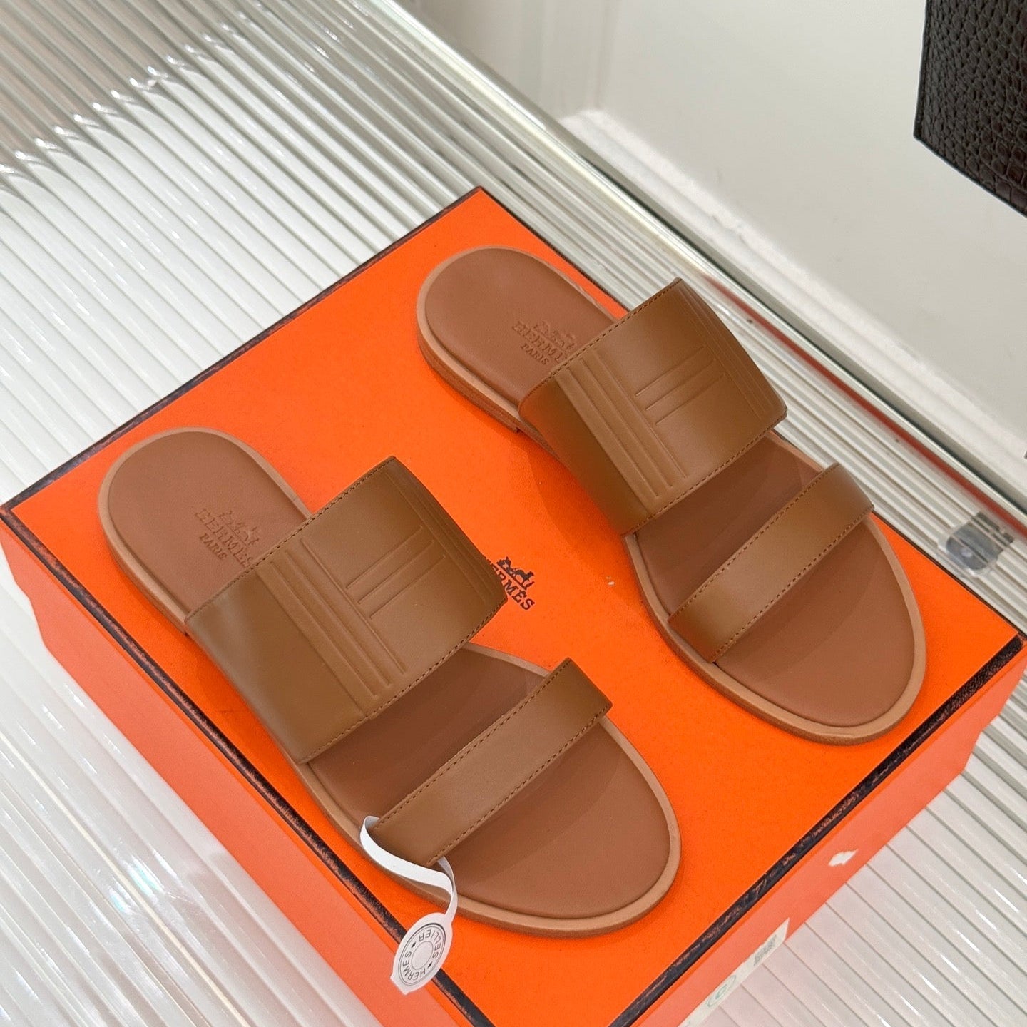 HM 26ss Flat Slippers Brown Sheepskin 642855