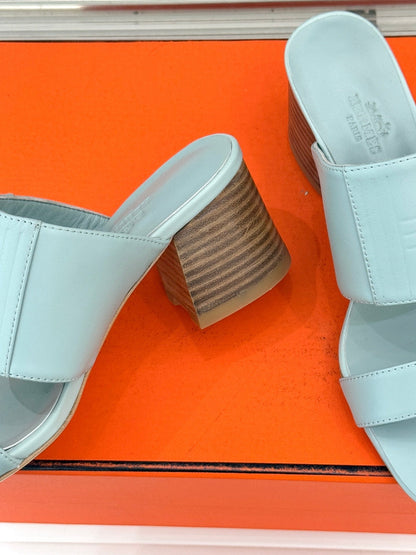 HM 26ss Heels Slippers 75 Baby Blue Sheepskin 642858