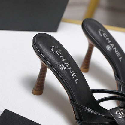 Chanel 2026 High-heeled Sandals With Delicate Bow 80mm Cowhide 758430