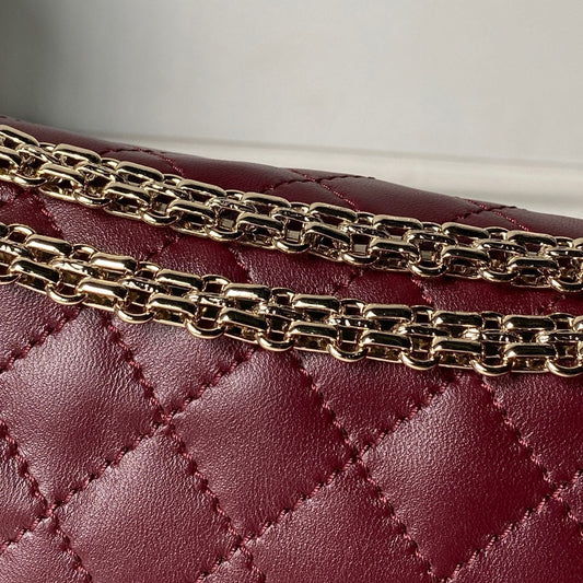 Chanel 2026 2.55 Bag 24cm Burgundy Calfskin 367736